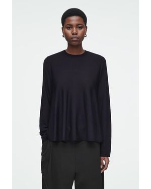 COS Trapezförmiger Pullover Aus Merinowolle - Blau