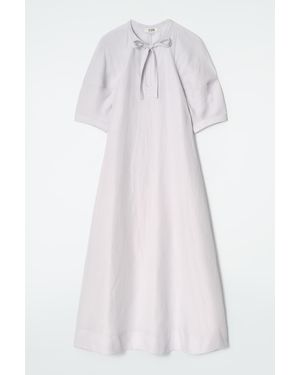 COS Tie-Detail Midi Dress - White