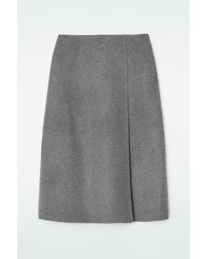 COS Double-faced Wool Midi Skirt - Grey