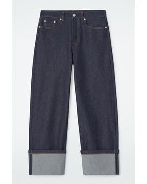 COS Facade Turn-Up Straight-Leg Jeans - Blue