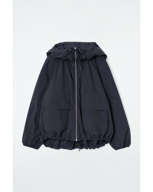 COS Technical Hooded Parka Jacket - Blue