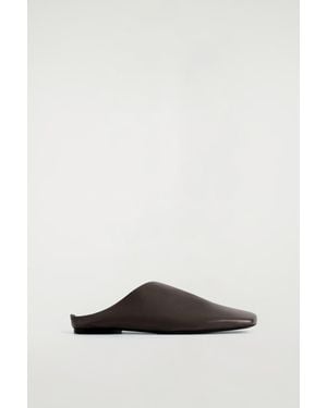 COS Draped Leather Mules - Brown