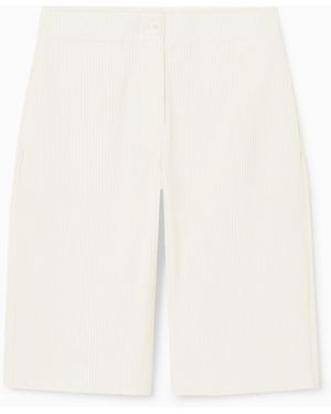 COS Pleated Bermuda Shorts - White