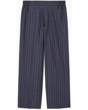 COS Hose Mit Weitem Bein Und Zickzack-streifen - Blau