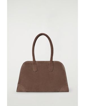 COS Borsa Da Bowling Studio Piccola Scamosciata - Marrone