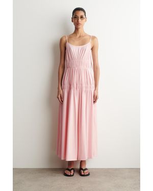 COS Midikleid Aus Jersey Mit Raffungen - Pink