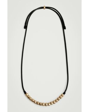 COS Beaded Cord Necklace - Metallic