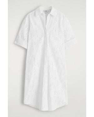 COS Broderie Anglaise Shirt Dress - White