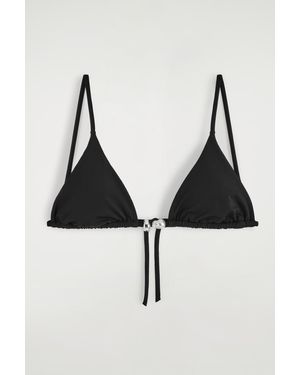 COS Embellished Triangle Bikini Top - Black