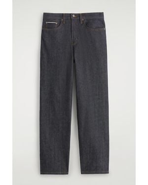 COS Rider Raw Selvedge Relaxed-Fit Straight-Leg Jeans - Grey