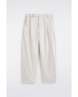 COS Belted Denim Relaxed-Fit Barrel-Leg Trousers - White