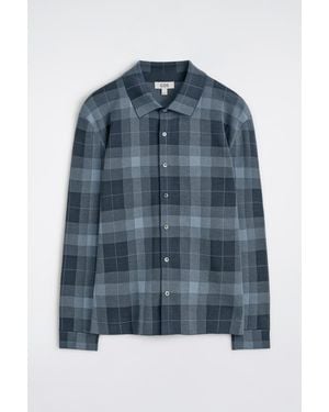 COS Relaxed Knitted Cotton Shirt - Blue