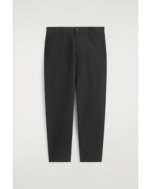 COS Cotton Regular-Fit Straight-Leg Chinos - Black