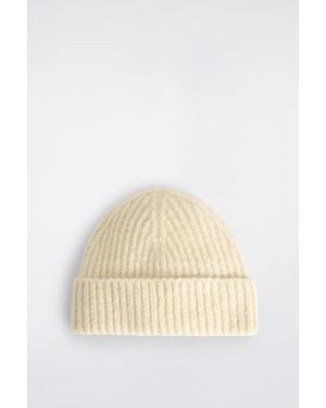 COS Space-Dyed Brushed Wool-Blend Beanie - Natural