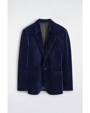 COS Velvet Tuxedo Blazer - Blue
