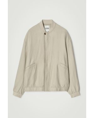 COS Linen Bomber Jacket - Natural