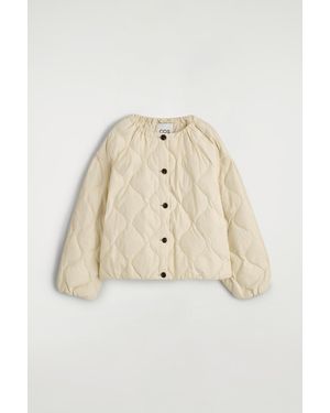 COS Gathered Quilted Down Jacket - Natural