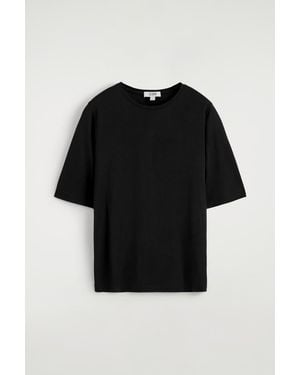 COS Fluid Silk T-Shirt - Black