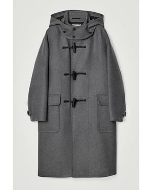COS Hooded Wool Duffle Coat - Grey