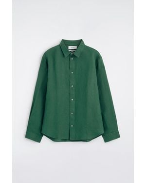 COS Relaxed Linen Long-sleeved Shirt - Green