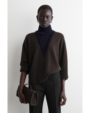 COS Pullover Aus Merinowolle Mit Hohem Kragen - Schwarz