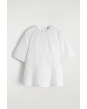 COS Cotton Peplum Top - White