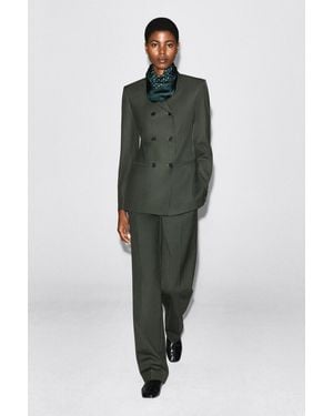 COS Doppelreihiger Blazer Aus Woll-Mix - Grün