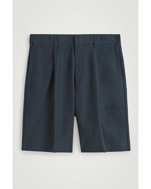 COS Cotton-Twill Chino Shorts - Blue