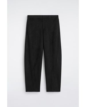 COS Wool-Blend Barrel-Leg Trousers - Black