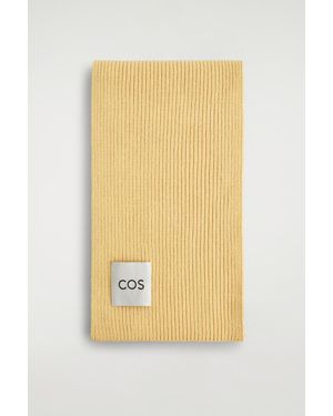 COS Chunky Ribbed Wool Scarf - Yellow