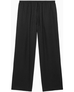 COS Pyjama-hose Aus Seiden-jacquard Mit Print - Schwarz