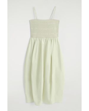 COS Smocked Midi Dress - White