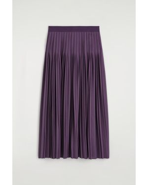 COS Pleated Crepe Midi Skirt - Purple