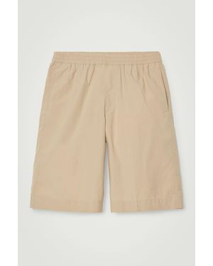 COS Elasticated Cotton Shorts - Natural