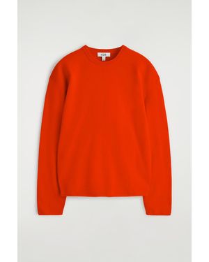 COS Merino Wool Crew-Neck Sweater - Orange