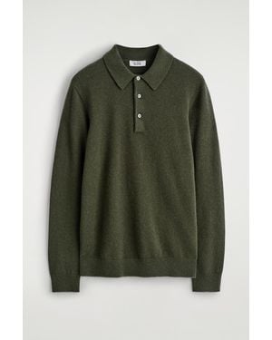 COS Seamless Cashmere Polo Shirt - Green