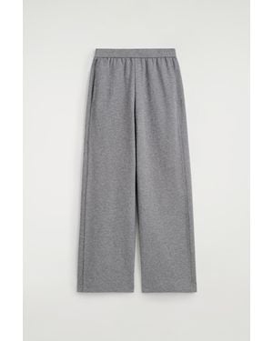 COS Fluid Jersey Wide-Leg Trousers - Grey