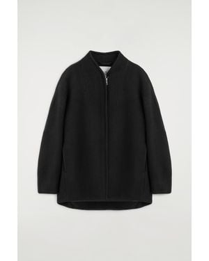 COS Sculpted Wool-Blend Zip-Up Jacket - Black