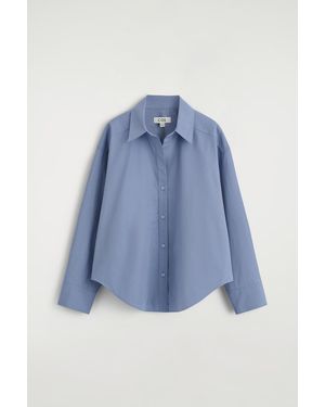 COS Open-Collar Cotton Shirt - Blue