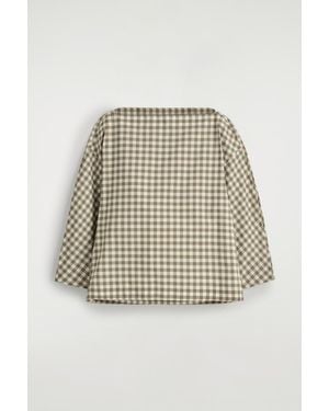 COS Boat-Neck Cotton Blouse - White
