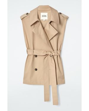 COS Sleeveless Hybrid Trench Coat - Natural