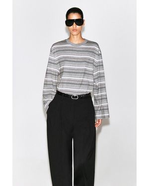 COS Langarmshirt Aus Gebürsteter Baumwolle - Grau