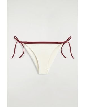 COS Contrast-Trimmed Tie-Side Bikini Briefs - Natural