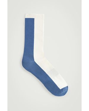 COS Colour-Block Ribbed Socks - Blue