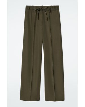 COS Drawstring Straight-Leg Trousers - Green