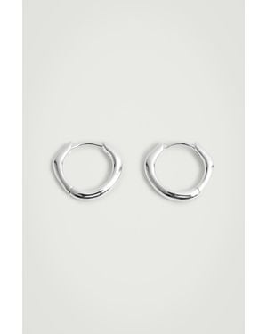 COS Sterling Silver Huggie Hoop Earrings - Natural