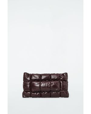 COS Pillow Quilted Clutch Bag - Leather - White