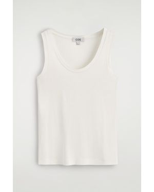COS Scoop-Neck Silk-Jersey Tank Top - White