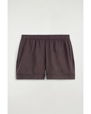 COS Silk Elasticized Shorts - Purple