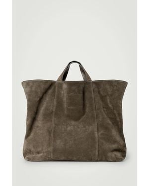 COS Convertible Tote Bag - Suede - Brown